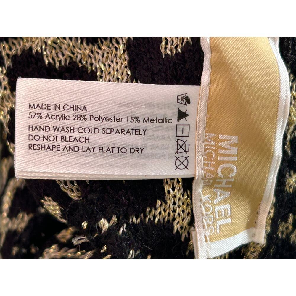 Michael Kors‎ Metallic Leporad Beanie in Black and Gold - Picture 4 of 6